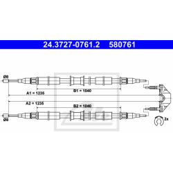 trosas, stovėjimo stabdys
                                ATE                                                24.3727-0761.2,