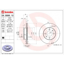 Stabdžių diskas PRIME LINE
                                BREMBO                                                09.9998.10