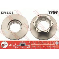 stabdžių diskas (1vnt) TRW SINGLE
                                                DF6333S, TRW, DF6333S, auto detalė
