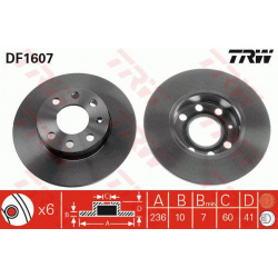 stabdžių diskas (1vnt)
                                TRW                                                DF1607, TRW, DF16