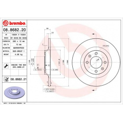 Stabdžių diskas PRIME LINE - UV Coated
                                BREMBO                                              