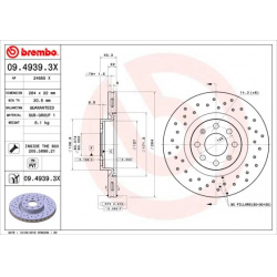 stabdžių diskas (1vnt) XTRA LINE - Xtra
                                BREMBO                                             