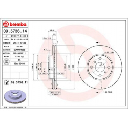 Stabdžių diskas PRIME LINE
                                BREMBO                                                09.5736.14
