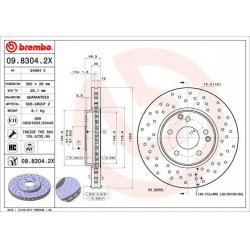 stabdžių diskas (1vnt) XTRA LINE - Xtra
                                BREMBO                                             