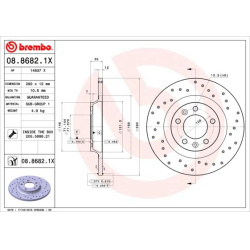 stabdžių diskas (1vnt) XTRA LINE - Xtra
                                BREMBO                                             