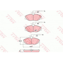 stabdžių trinkelių rinkinys, diskinis stabdys COTEC
                                TRW                                   