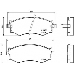 stabdžių trinkelių rinkinys, diskinis stabdys PRIME LINE
                                BREMBO                           
