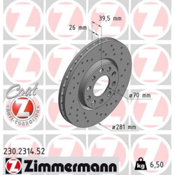 stabdžių diskas (1vnt) SPORT Z
                                ZIMMERMANN                                230.2314.52, Nenur