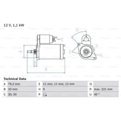 Starteris
BOSCH 0986016290, BOSCH, 0986016290,