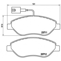 stabdžių trinkelių rinkinys, diskinis stabdys PRIME LINE
                                BREMBO                           