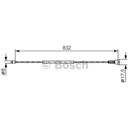 trosas, stovėjimo stabdys
                                BOSCH                                                1987477661, B