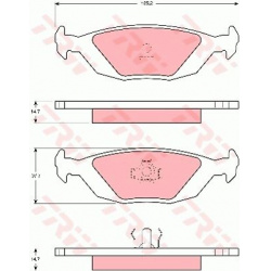 stabdžių trinkelių rinkinys, diskinis stabdys
                                TRW                                         