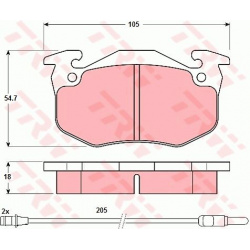 stabdžių trinkelių rinkinys, diskinis stabdys
                                TRW                                         