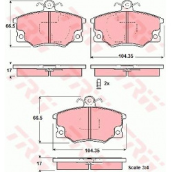 stabdžių trinkelių rinkinys, diskinis stabdys
TRW