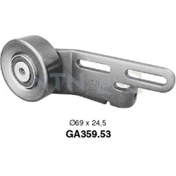 įtempiklio skriemulys, V formos rumbuotas diržas
SNR