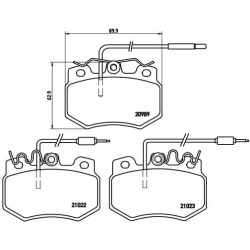 Stabdžių trinkelių rinkinys, diskinis stabdys PRIME LINE
                                BREMBO                           