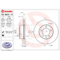Stabdžių diskas PRIME LINE
                                BREMBO                                                09.B633.10