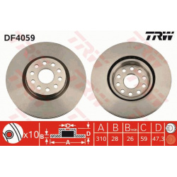 stabdžių diskas (1vnt)
                                TRW                                                DF4059, TRW, DF40