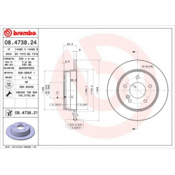 stabdžių diskas (1vnt) PRIME LINE - UV Coated
BREMBO