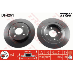 stabdžių diskas (1vnt)
                                TRW                                                DF4251, TRW, DF42