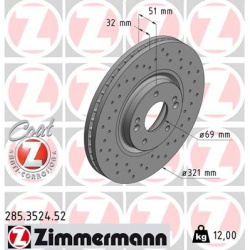 stabdžių diskas (1vnt) SPORT Z
                                ZIMMERMANN                                285.3524.52, Nenur