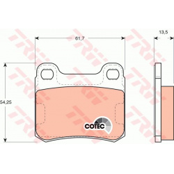 stabdžių trinkelių rinkinys, diskinis stabdys COTEC
                                TRW                                   