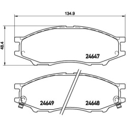 stabdžių trinkelių rinkinys, diskinis stabdys PRIME LINE
                                BREMBO                           