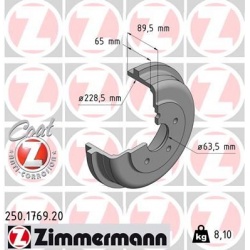 stabdžių būgnas COAT Z
                                ZIMMERMANN                                250.1769.20, Nenurodytas 