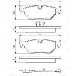 stabdžių trinkelių rinkinys, diskinis stabdys
                                BOSCH                                       