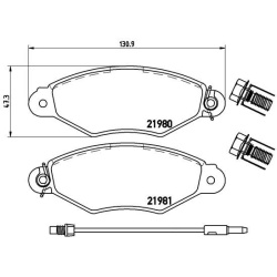 stabdžių trinkelių rinkinys, diskinis stabdys PRIME LINE
                                BREMBO                           