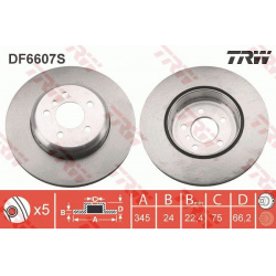 stabdžių diskas (1vnt) TRW SINGLE
                                                DF6607S, TRW, DF6607S, auto detalė