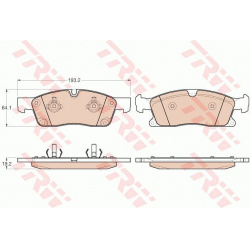 stabdžių trinkelių rinkinys, diskinis stabdys
                                TRW                                         