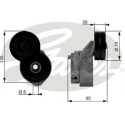 diržo įtempiklis, V formos rumbuotas diržas DriveAlign™
                                GATES                           