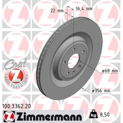 stabdžių diskas (1vnt) COAT Z
                                ZIMMERMANN                                100.3362.20, Nenuro