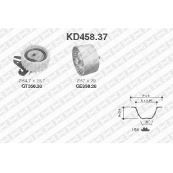 paskirstymo diržo komplektas
                                SNR                                                KD458.37, SN