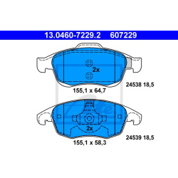 stabdžių trinkelių rinkinys, diskinis stabdys
                                ATE                                         