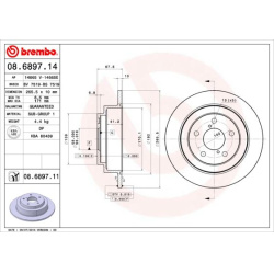 Stabdžių diskas PRIME LINE
                                BREMBO                                                08.6897.14
