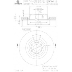 stabdžių diskas (1vnt) PRIME LINE - UV Coated
BREMBO 09.7941