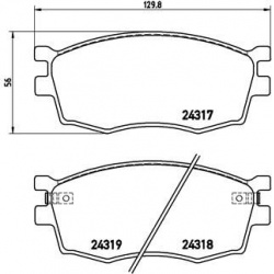 stabdžių trinkelių rinkinys, diskinis stabdys PRIME LINE
                                BREMBO                           