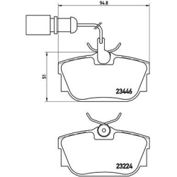 stabdžių trinkelių rinkinys, diskinis stabdys PRIME LINE
                                BREMBO                           