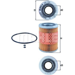 Filtras tepalo
MAHLE OX159D, MAHLE, OX159D, au