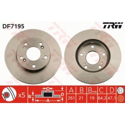 stabdžių diskas (1vnt)
                                TRW                                                DF7195, TRW, DF71