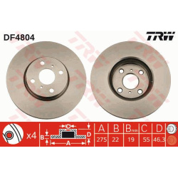 stabdžių diskas (1vnt)
TRW DF4804, TRW, DF48