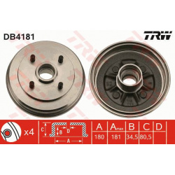 stabdžių būgnas
                                TRW                                                DB4181, TRW, DB4181, au