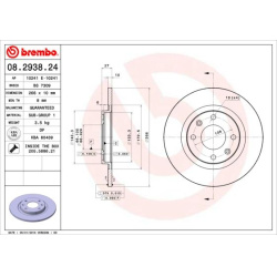 stabdžių diskas (1vnt) PRIME LINE
                                BREMBO                                                08.