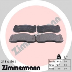 stabdžių trinkelių rinkinys, diskinis stabdys
                                ZIMMERMANN                                24