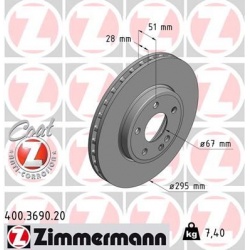 stabdžių diskas (1vnt) COAT Z
                                ZIMMERMANN                                400.3690.20, Nenuro
