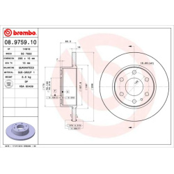 Stabdžių diskas PRIME LINE
                                BREMBO                                                08.9759.10