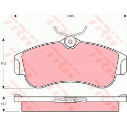 stabdžių trinkelių rinkinys, diskinis stabdys
                                TRW                                         