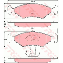 stabdžių trinkelių rinkinys, diskinis stabdys
                                TRW                                         